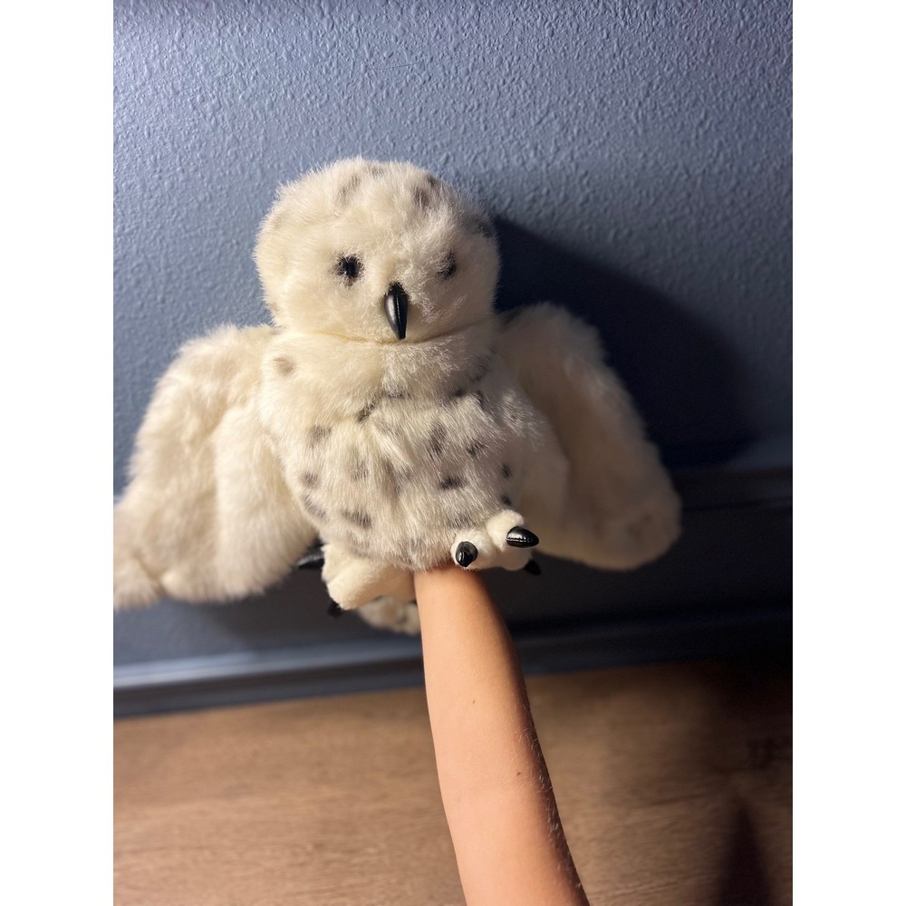Douglas Collectible Snowy Owl Plush Toy Stuffed Animal White Gray Spotted